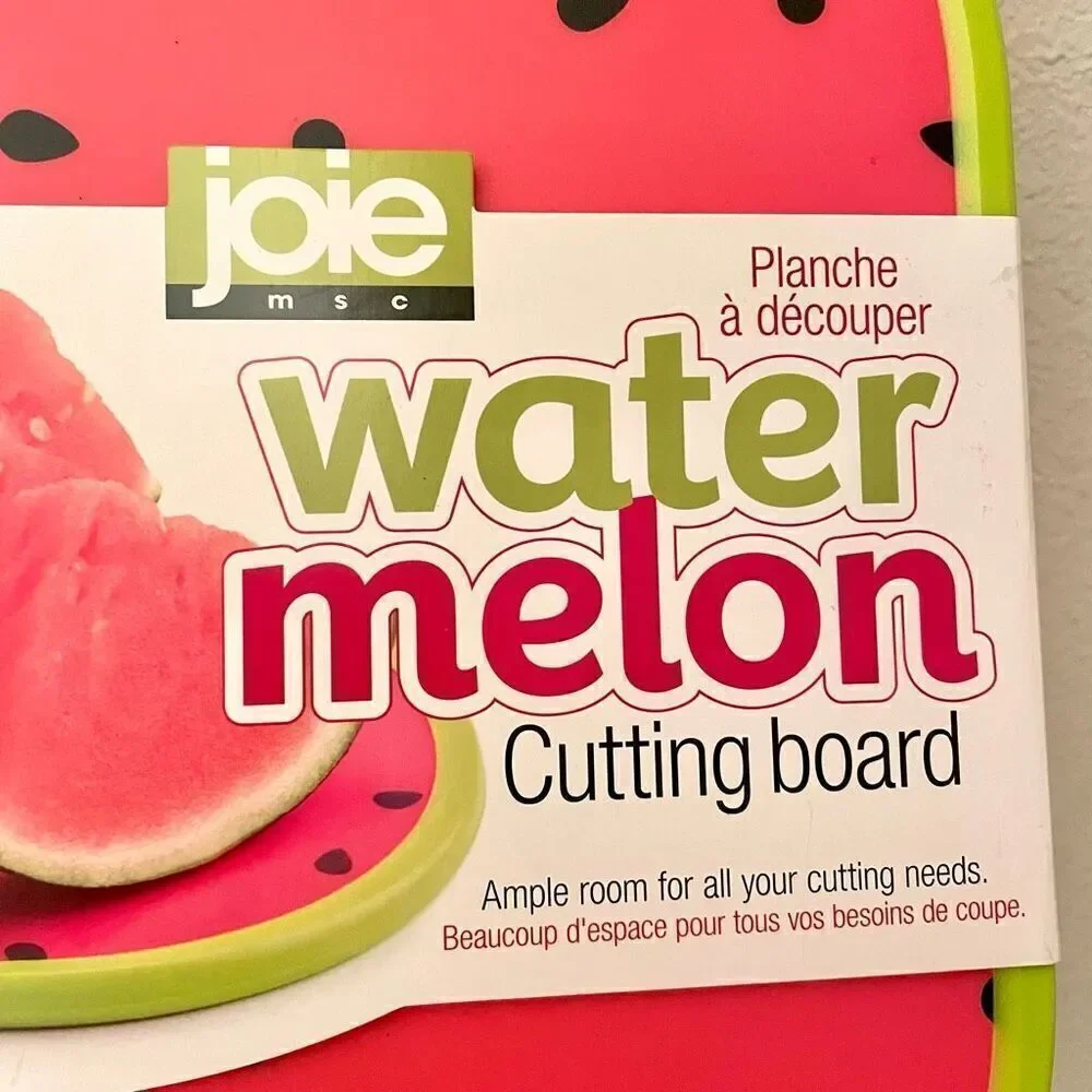 NWT Gorgeous JOIE Red Green Black Watermelon Plastic Cutting Board